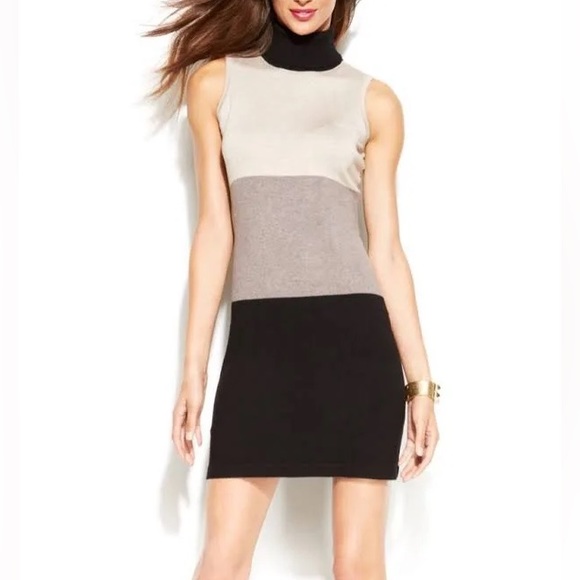 I.N.C. Sleeveless Color Block Turtleneck Sweater Dress - Picture 5 of 5